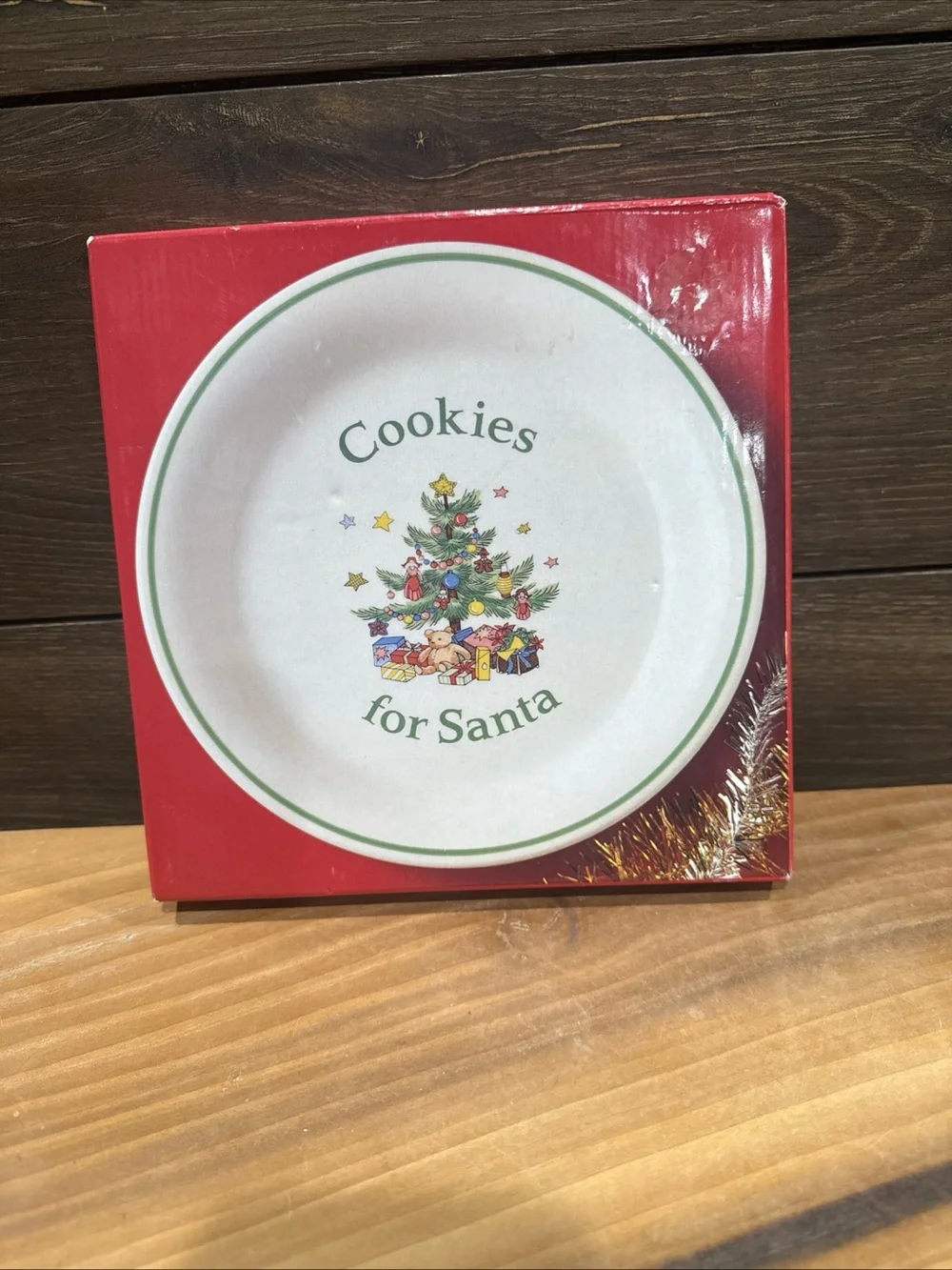 Nikko Ceramics White Holiday 'Cookies for Santa' Plate with Green Trim